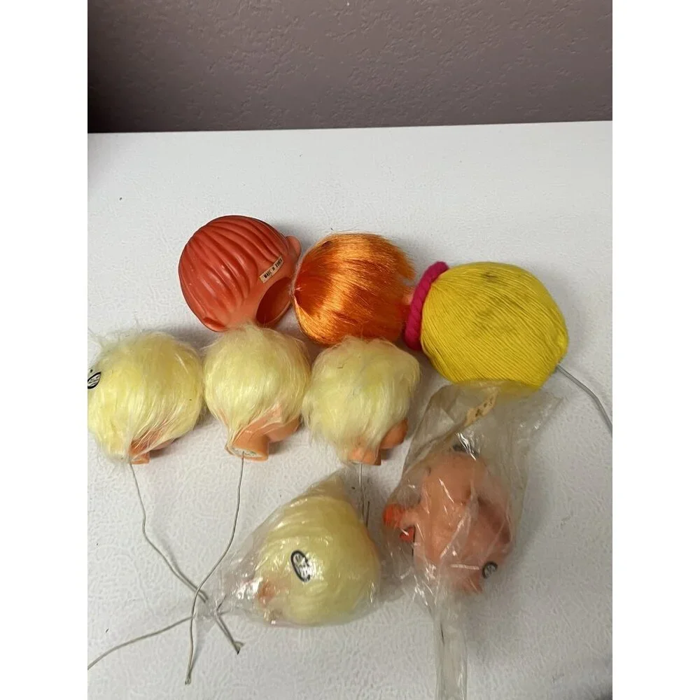 Vintage Doll HEADS Japan Korea Mixed Lot Boy Girls Clown Crafting